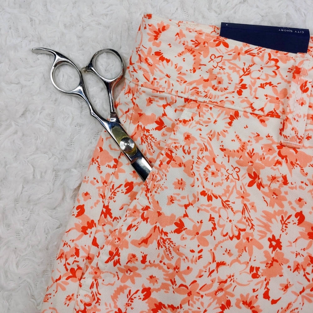 GAP Coral Pink Floral City Chino Shorts | Size 4 | NWT - Picture 11 of 16